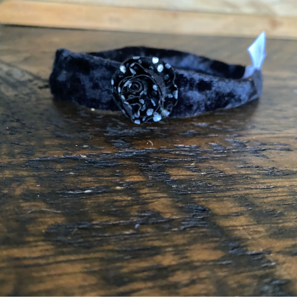 American Girl Doll headband black with silver sparkles from Midnight Ice Skating